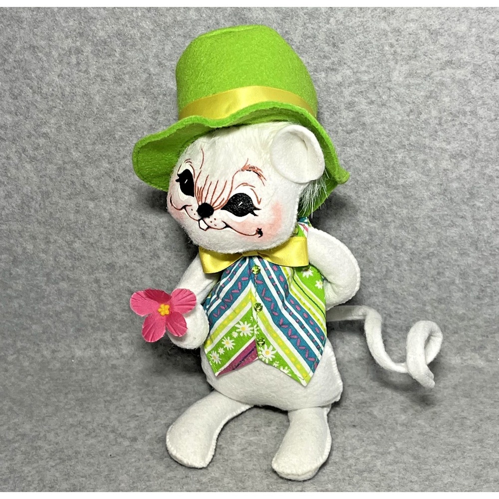 Annalee Mobilitee Mouse Doll Sunday Best Boy 10" Spring Easter Top Hat Vest